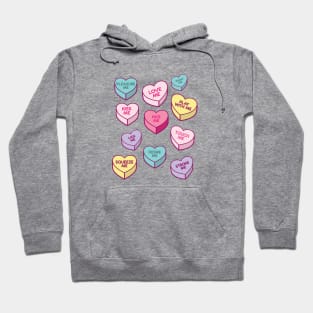 Love Me, Kiss Me, Pleasure Me, Candy Hearts Hoodie